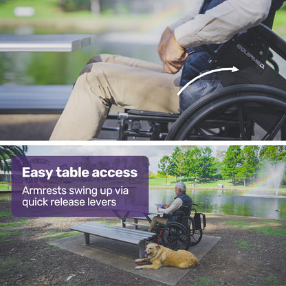 Hlpmedical EQUIPMED 24-inch black folding wheelchair with 51cm wide seat and park brakes, supporting up to 136kg capacity.