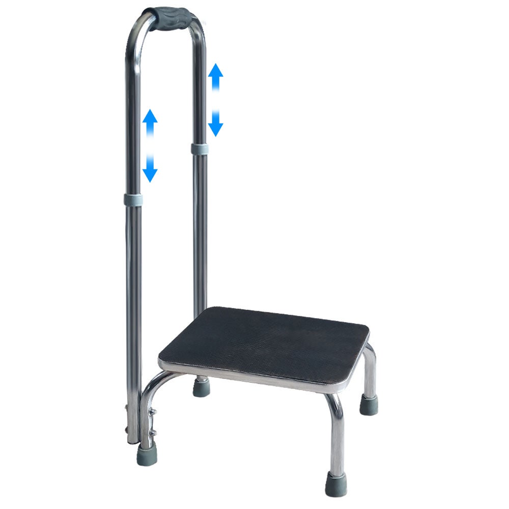 Equipmed bath and shower assistance step from Hlpmedical with adjustable handle and 150kg capacity for mobility and accessibility.