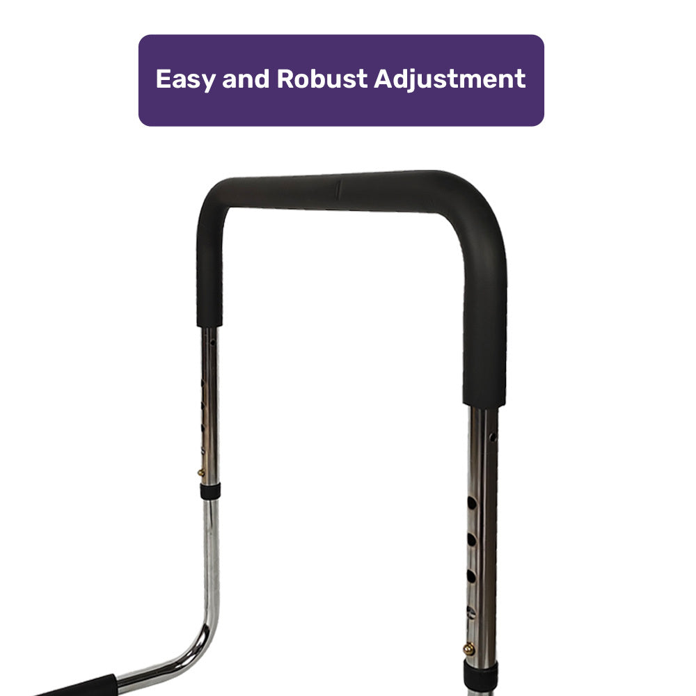 Equipmed Bed Assist Hand Rail by Hlpmedical, adjustable support with soft grip handle for seniors’ mobility and bedside safety.