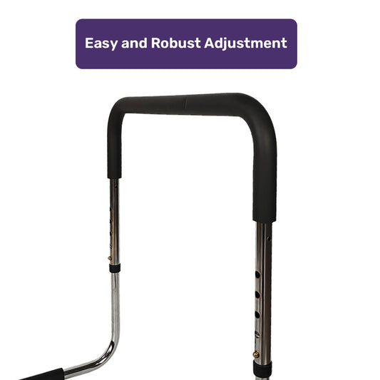 Equipmed Bed Assist Hand Rail by Hlpmedical, adjustable support with soft grip handle for seniors’ mobility and bedside safety.