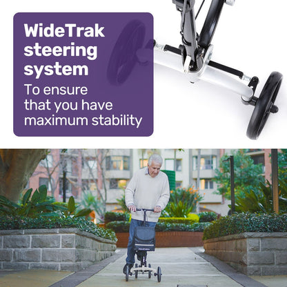 Hlpmedical EQUIPMED knee scooter walker with disc brake, suspension, and storage bag for broken leg or ankle foot mobility aid.
