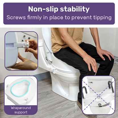 Hlpmedical EQUIPMED raised over toilet seat with lid, 10cm height, white, supports 125kg for improved bathroom accessibility.