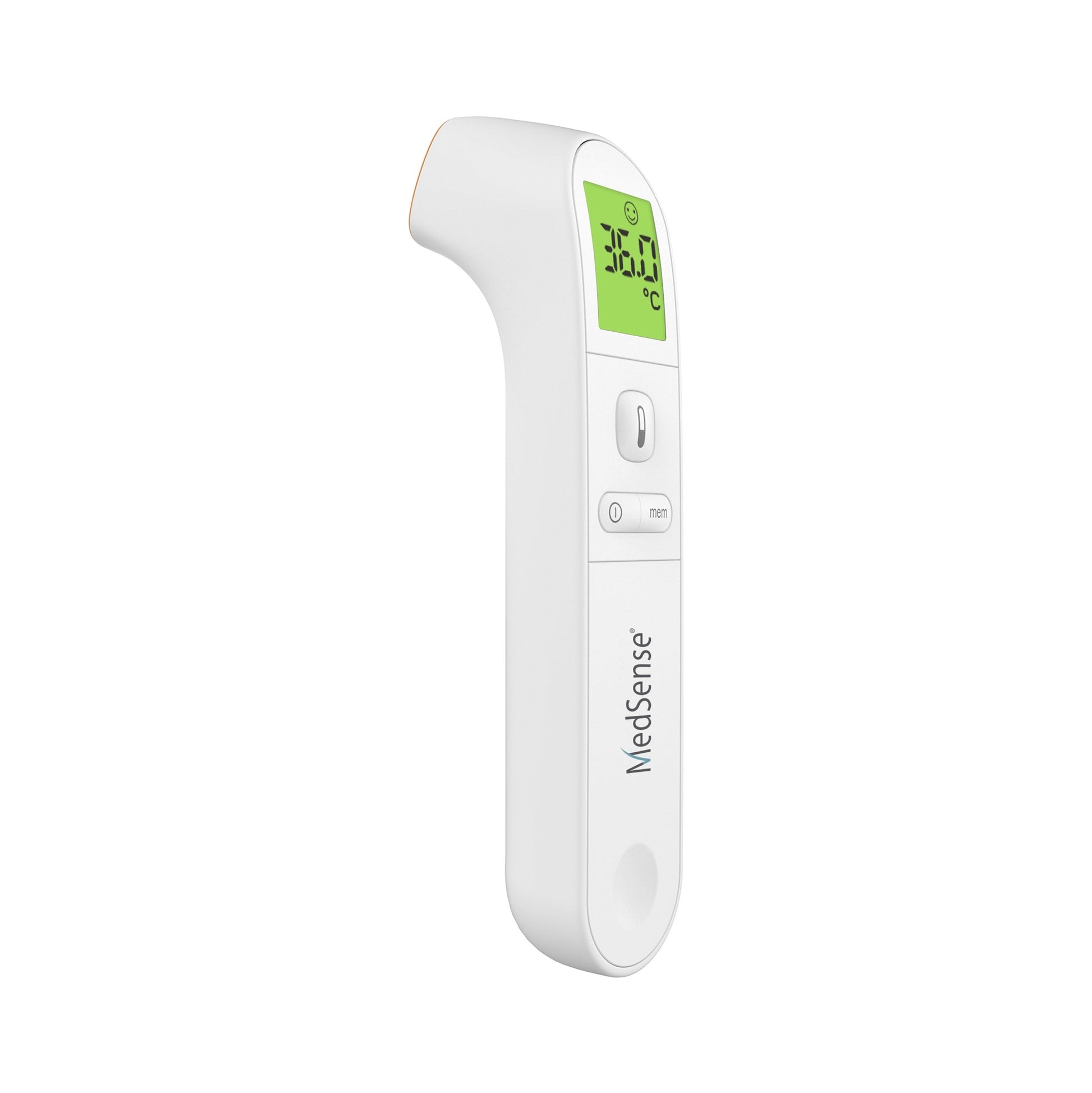 Hlpmedical MedSense Infrared Forehead Thermometer TF01 showing digital display on a white background.