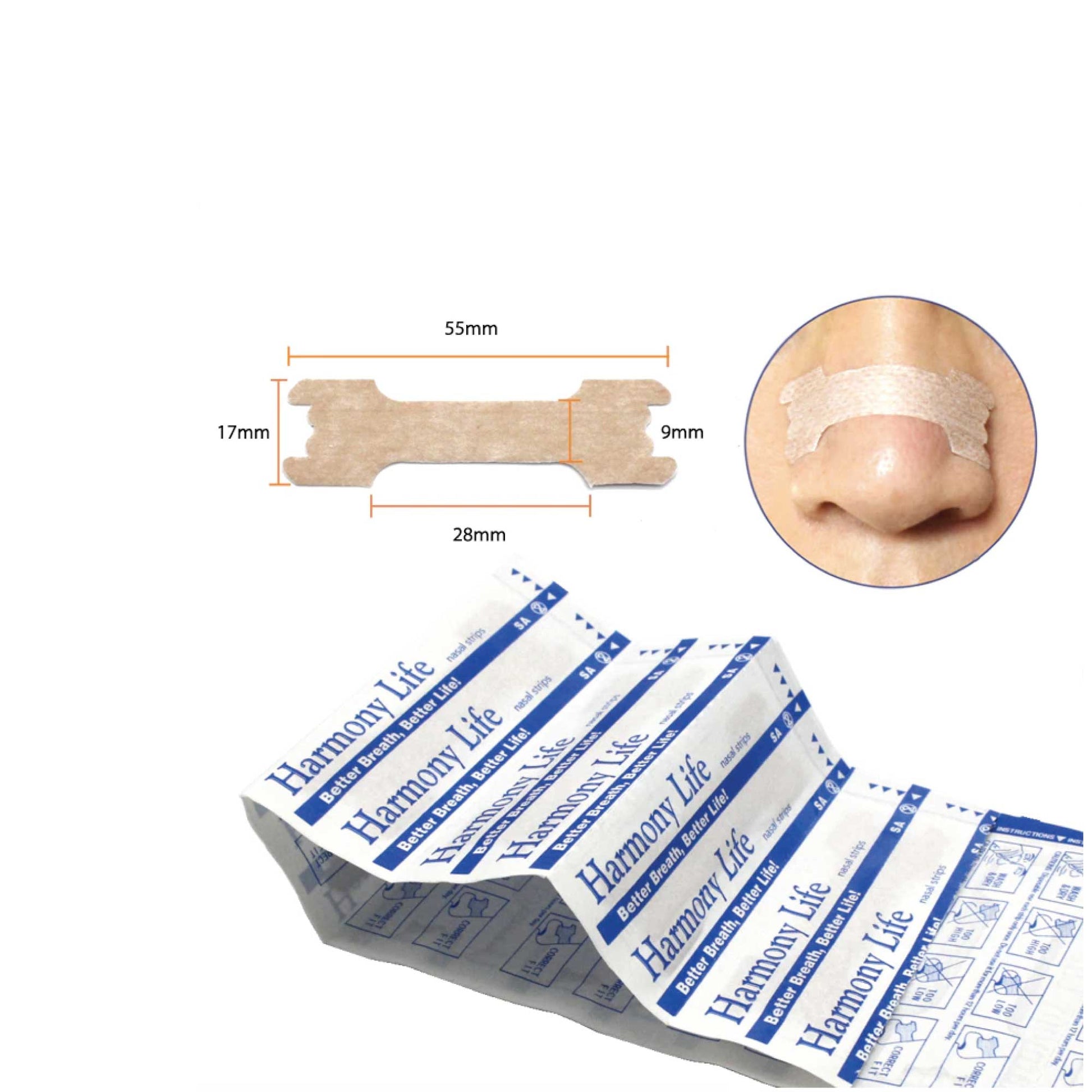 Hlpmedical 200x anti snore nasal strips for better breathing and sleep, designed to reduce snoring and improve airflow during rest.