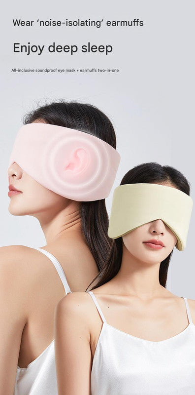 Grey reversible all-season sleep mask by Hlpmedical with cooling, warming, and sound-muffling ear covers for restful sleep.