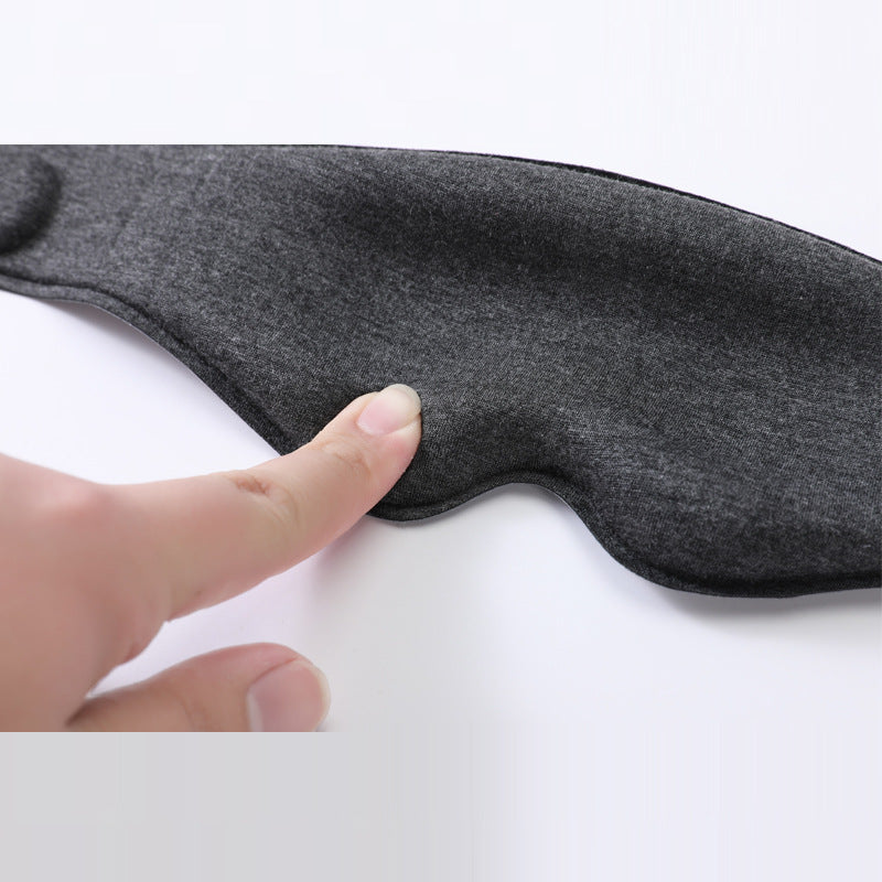 Two black Hlpmedical 3D contour blackout sleep masks with adjustable straps, ergonomic design, providing total darkness for restful sleep.