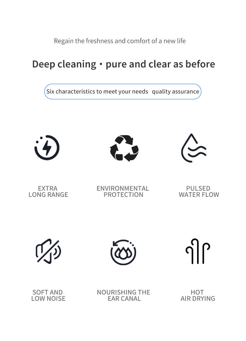 Hlpmedical electric ear wax removal system with 5 modes, USB-C, and hot air drying in white for safe ear cleaning.