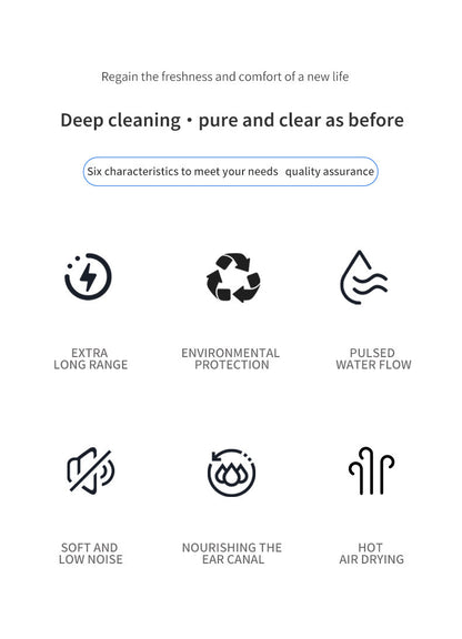 Hlpmedical electric ear wax removal system with 5 modes, USB-C, and hot air drying in white for safe ear cleaning.