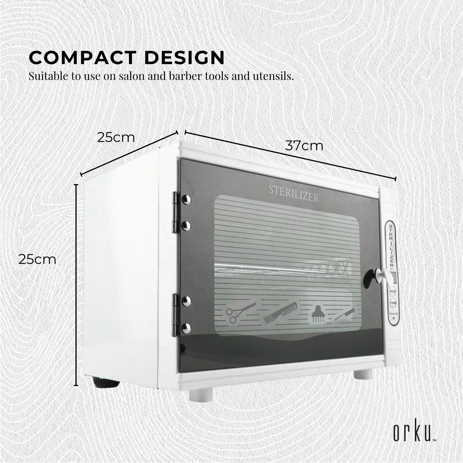 Hlpmedical Orku 10L UV steriliser box for sanitising salon tools and beauty equipment, compact sterilizer for health and beauty use.