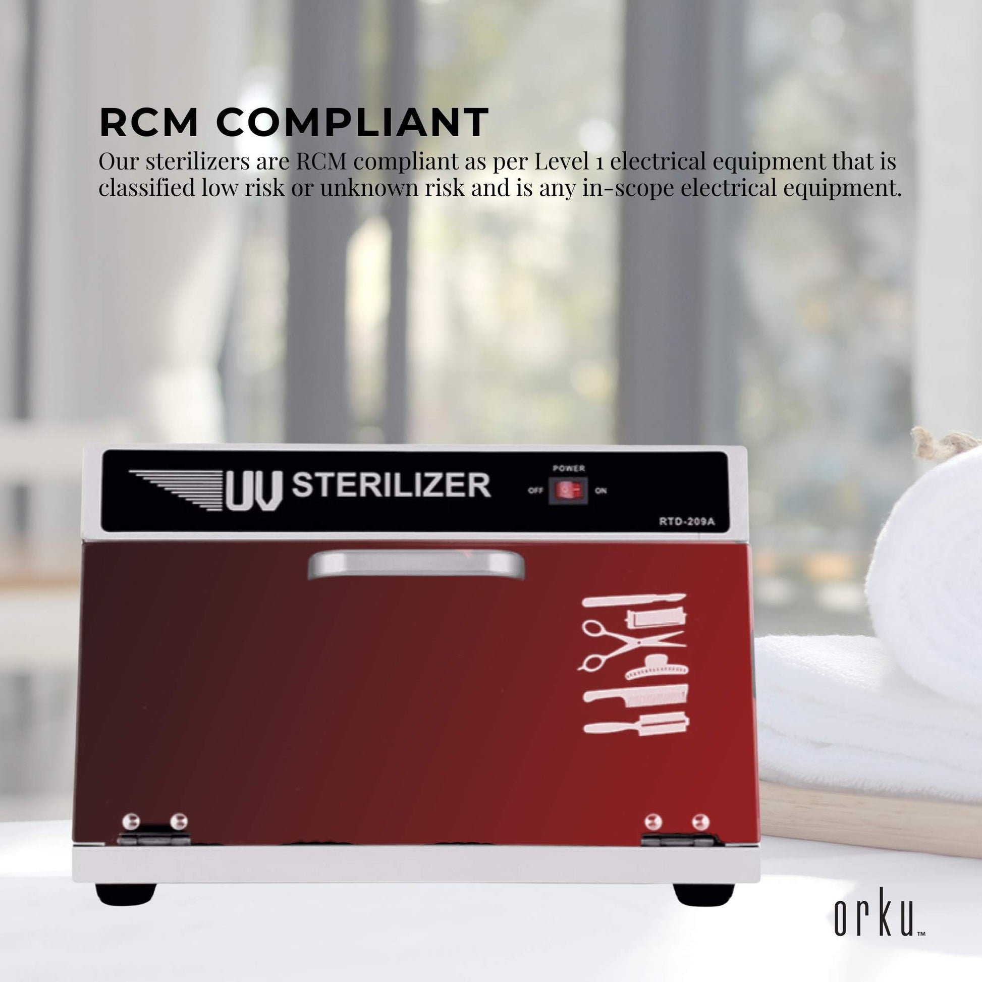 Hlpmedical Orku 8L UV sterilizer box for salon nail tools, compact health and beauty sanitation equipment with UV sterilization.