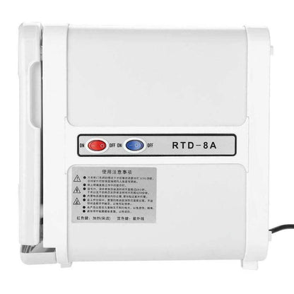 Hlpmedical Orku 8L white electric towel warmer and UV steriliser cabinet for salon heat sanitising and wellness hygiene.