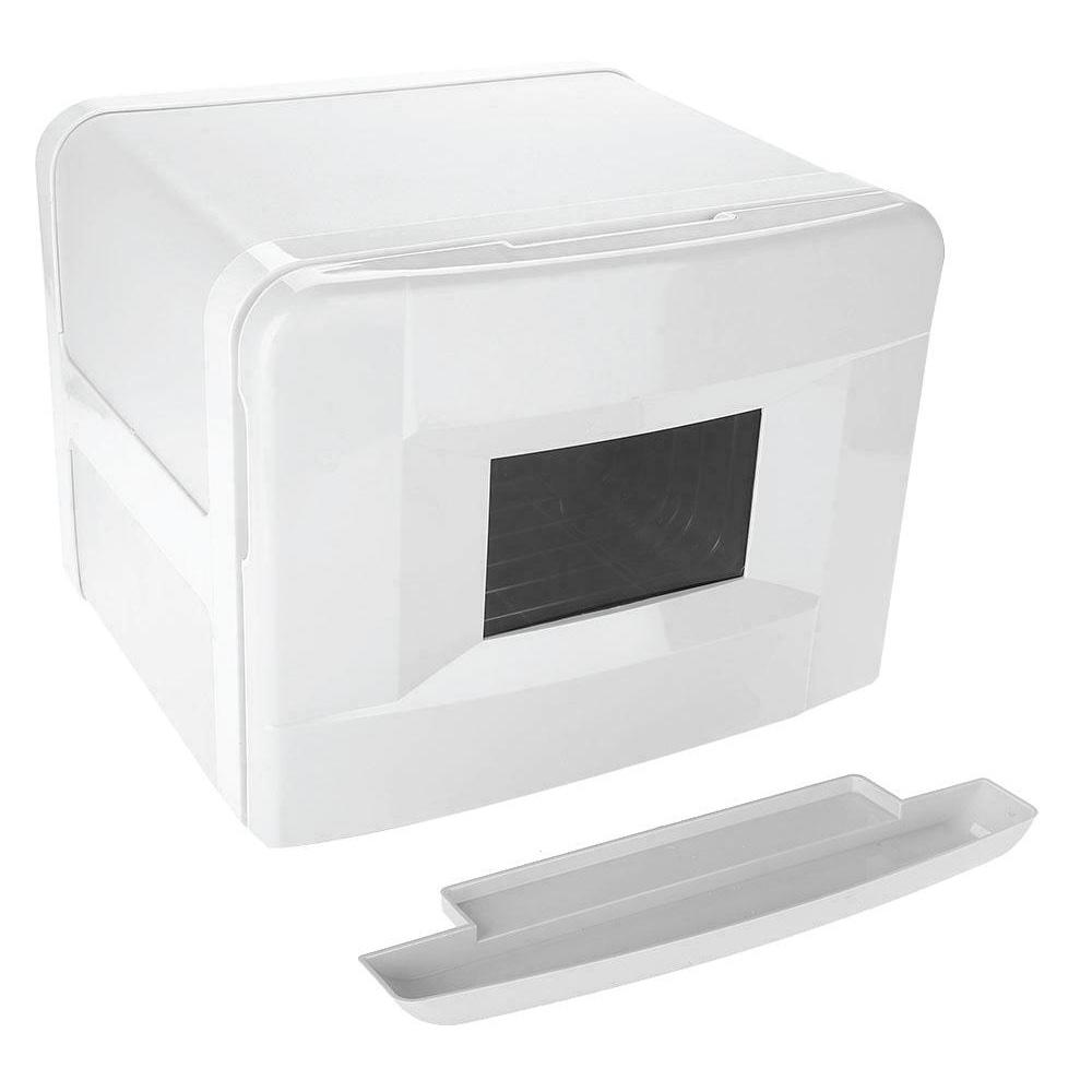Hlpmedical Orku 8L white electric towel warmer and UV steriliser cabinet for salon heat sanitising and towel drying.
