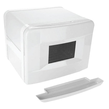 Hlpmedical Orku 8L white electric towel warmer and UV steriliser cabinet for salon heat sanitising and towel drying.