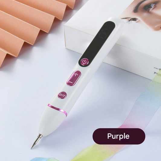 Hlpmedical electric mole and dark spot remover pen with purple design, featuring advanced plasma ion technology for skin tag and freckle removal.