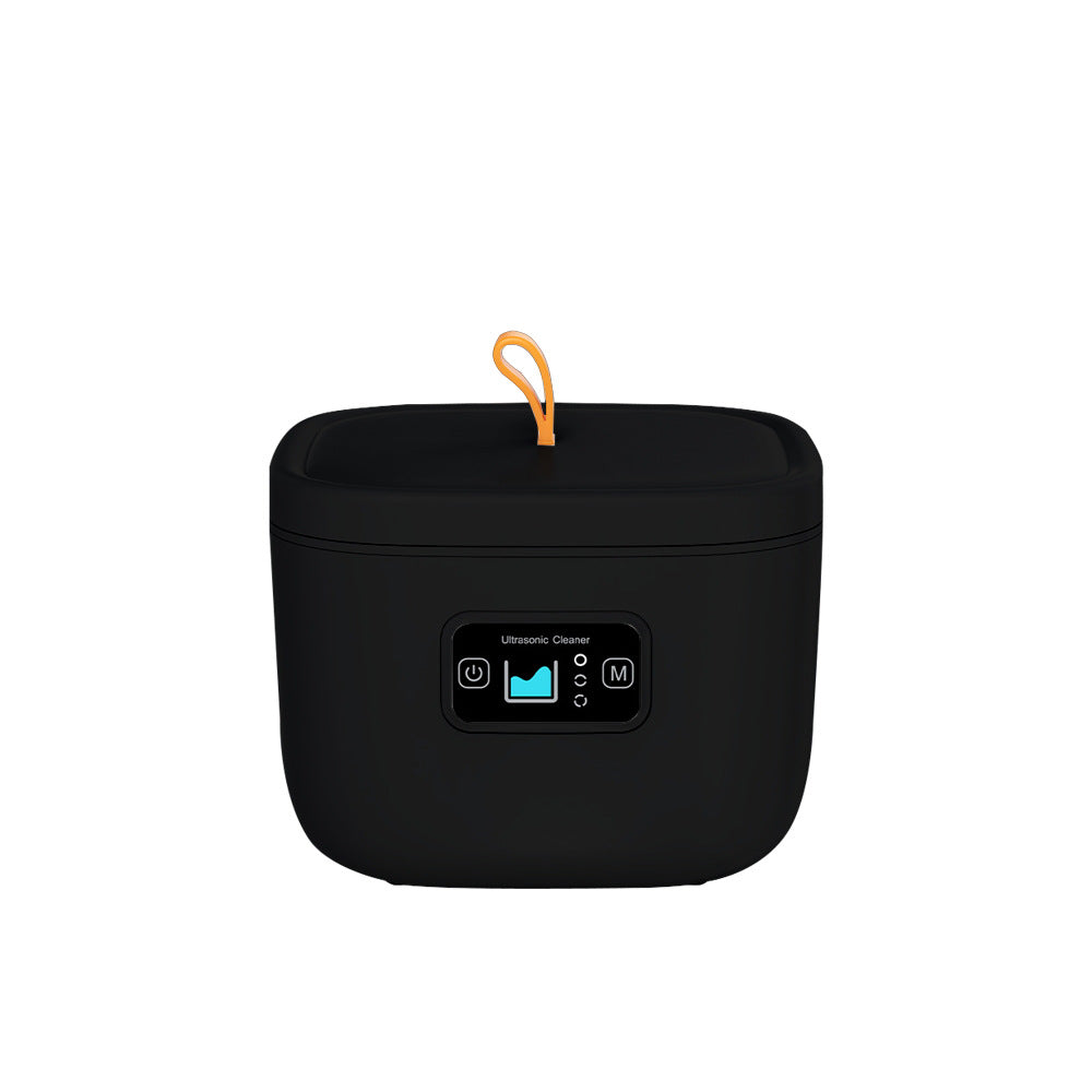 Black Hlpmedical ultrasonic cleaner with UV light, 45000Hz, for cleaning dentures, retainers, jewelry, and wellness accessories.