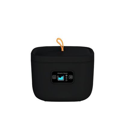 Black Hlpmedical ultrasonic cleaner with UV light, 45000Hz, for cleaning dentures, retainers, jewelry, and wellness accessories.