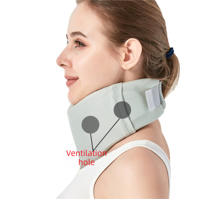 Hlpmedical removable neck support brace, lightweight cervical collar with breathable design for posture correction, size M.
