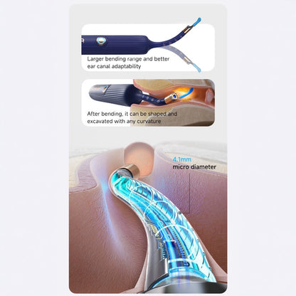 Hlpmedical Smart Visual Ear Cleaner with HD endoscope and precision tweezers, blue, designed for safe ear cleaning for adults and children.