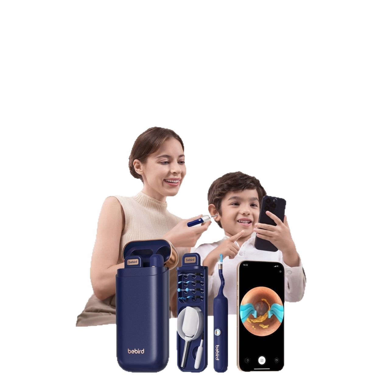Hlpmedical Smart Visual Ear Cleaner with HD Endoscope and precision tweezers in blue, designed for safe ear cleaning for adults and children.