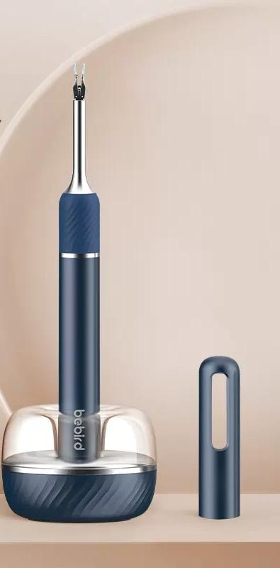 Dark blue Hlpmedical Smart Visual Ear Cleaner with HD endoscope and precision tweezers for safe ear cleaning for adults and children.