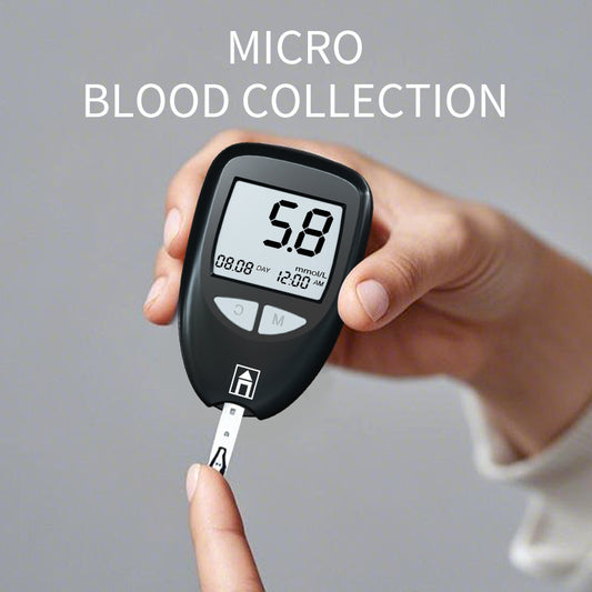 White Hlpmedical blood glucose meter with strips, automatic blood sugar tester for home health monitoring, English version