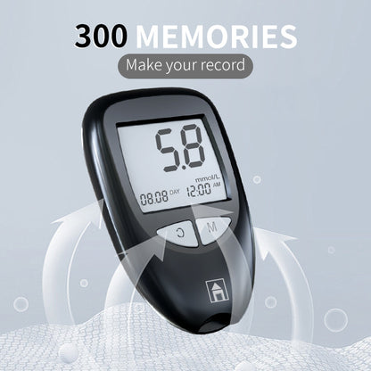 White Hlpmedical blood glucose meter with test strips, automatic blood sugar tester for home health monitoring.