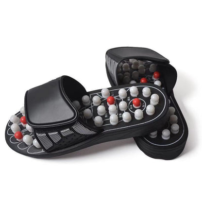 Hlpmedical therapeutic reflexology massage slippers with rotating acupressure nodes for pain relief and foot relaxation.