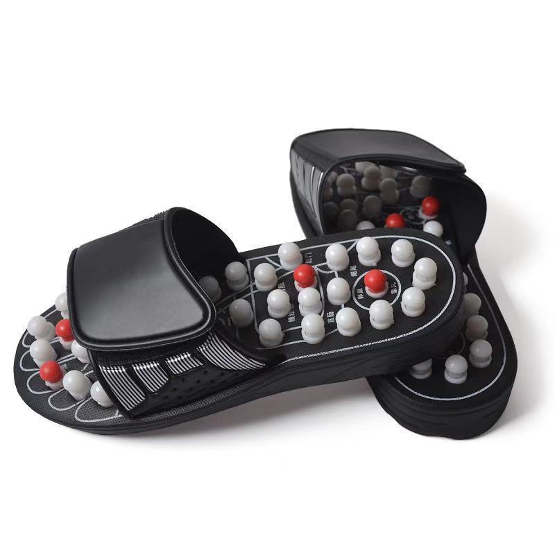 Hlpmedical therapeutic reflexology massage slippers with rotating acupressure nodes for pain relief and foot relaxation.