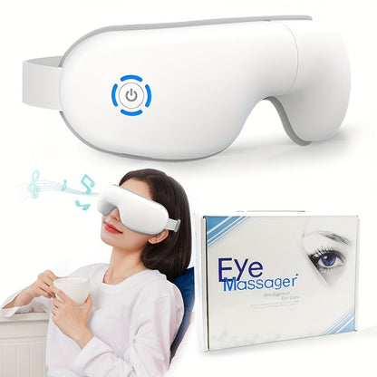 Hlpmedical 4D portable eye massager with heat and music, designed for relaxation and eye comfort in health and beauty.