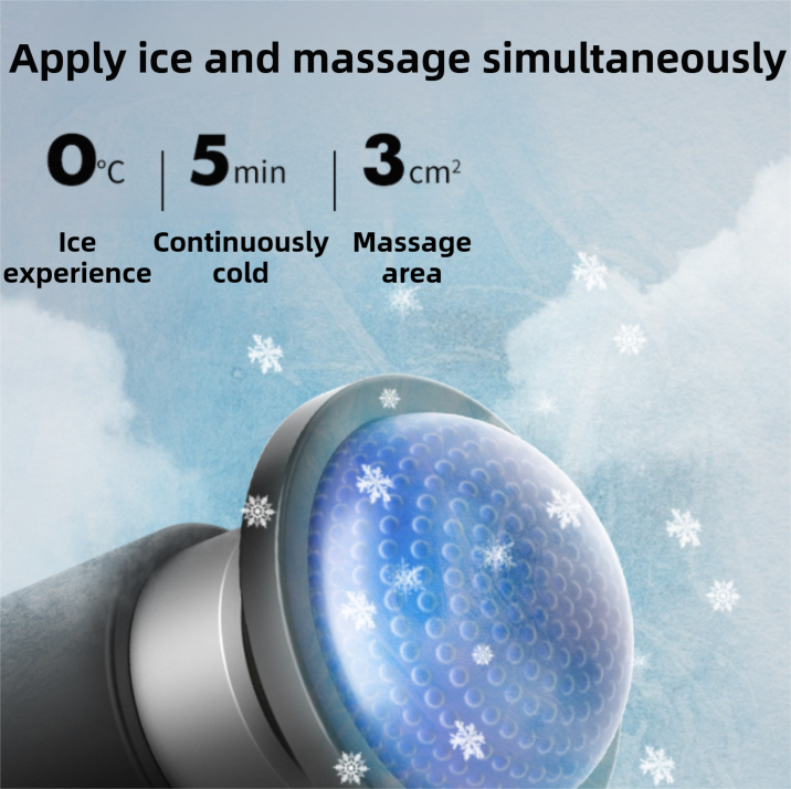 Black silver mini massage gun with 10 heads and dual thermal therapy, designed for deep muscle relief and fitness recovery.