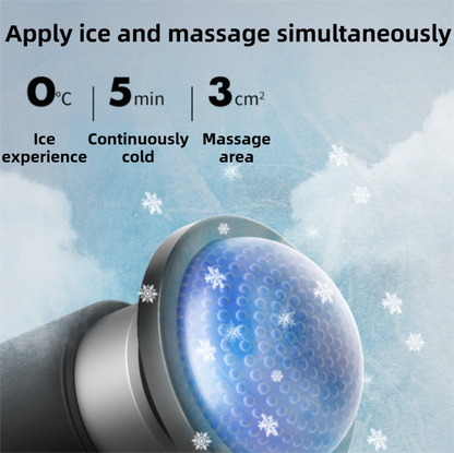 Black silver mini massage gun with 10 heads and dual thermal therapy, designed for deep muscle relief and fitness recovery.