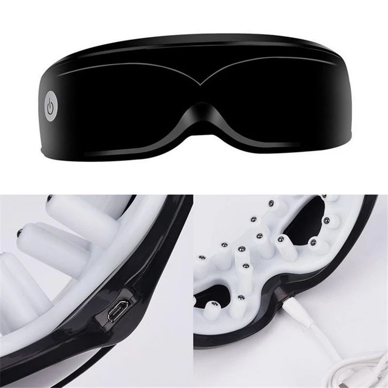Black Hlpmedical rechargeable heated eye massager with touch control for relaxing daily use, designed for eye health and comfort.