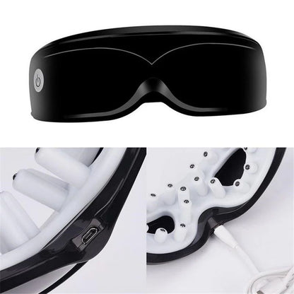 Black Hlpmedical rechargeable heated eye massager with touch control for relaxing daily use, designed for eye health and comfort.