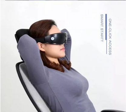 Hlpmedical black touch-control rechargeable heated eye massager for relaxation and daily use, designed for soothing eye comfort.