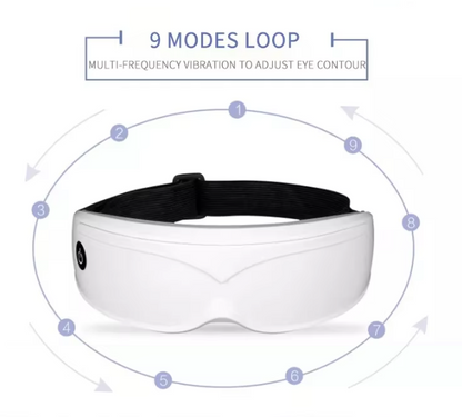 Black Hlpmedical rechargeable heated eye massager with touch control, designed for soothing daily relaxation and eye comfort.