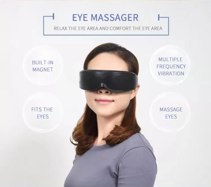 Black Hlpmedical rechargeable heated eye massager with touch control for soothing daily relaxation and eye comfort.