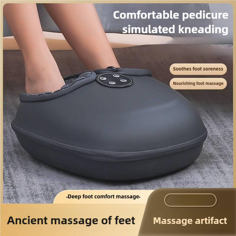 Hlpmedical compact foot massager with heat and timer, featuring deep kneading therapy for relaxation and pain relief.