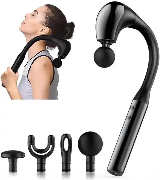 Hlpmedical electric deep tissue massage gun with adjustable speeds, handheld design, and various attachments for muscle relaxation.