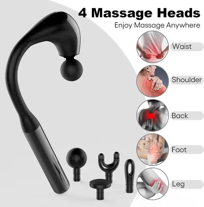 Hlpmedical electric deep tissue massage gun with adjustable speed and multiple attachments for handheld back and muscle relaxation.