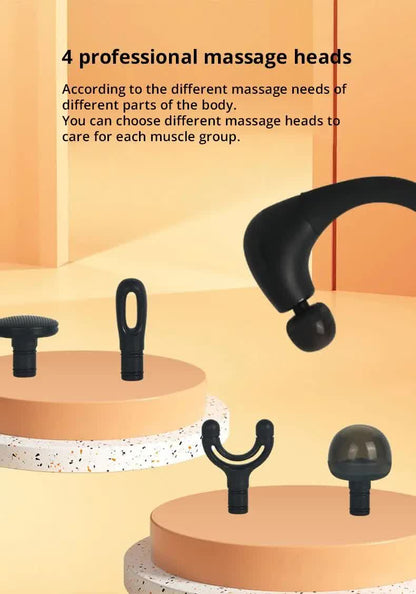 Hlpmedical electric deep tissue massage gun with adjustable speed, handheld design, and multiple attachments for muscle relaxation.