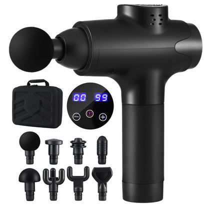 Everfit massage gun by Hlpmedical with 30 speeds, 8 massage heads, vibration therapy, black chargeable muscle massager