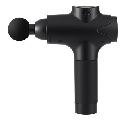 Everfit Massage Gun by Hlpmedical with 30 speeds, 8 heads, vibration therapy, rechargeable black muscle massager for relaxation.