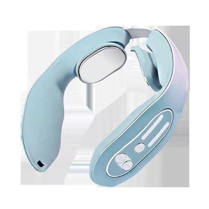 Hlpmedical Gradient Blue 12-level intelligent neck massager with heating for pain relief and relaxation in health and beauty.