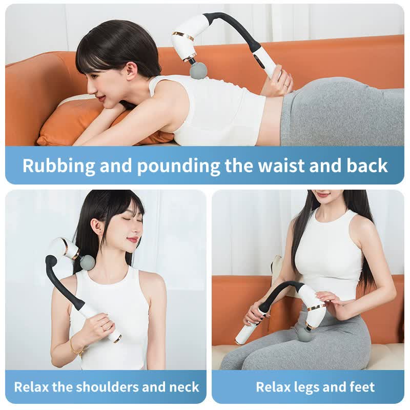 Gray portable Hlpmedical elbow massage gun with 2000mAh battery for muscle relaxation and pain relief.
