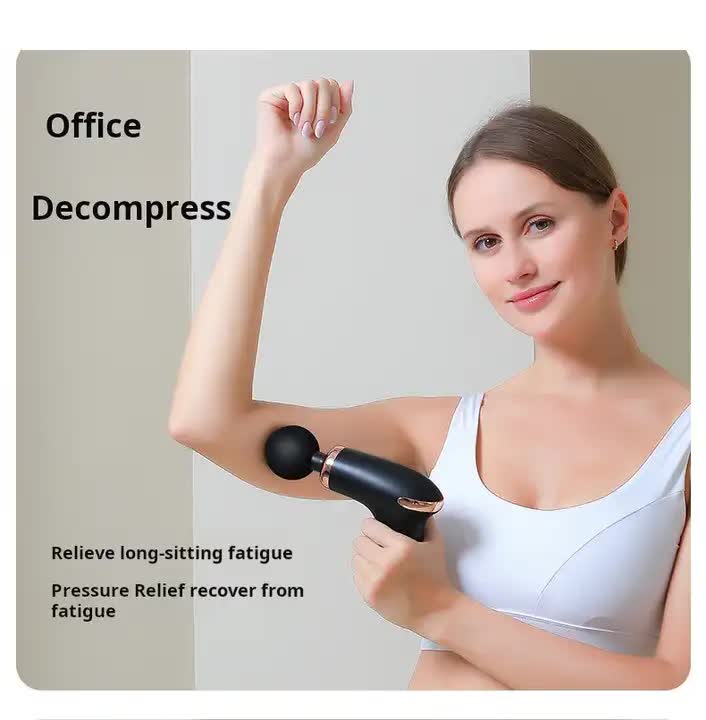 Green Hlpmedical massage gun with 6-speed deep tissue massager and 4 professional massage heads for muscle relaxation.