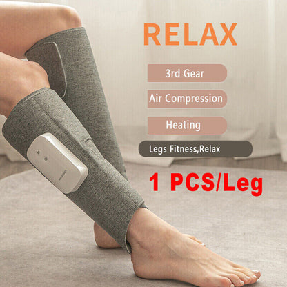Hlpmedical heated leg massager with air compression for foot and calf relaxation, improving circulation and muscle relief.