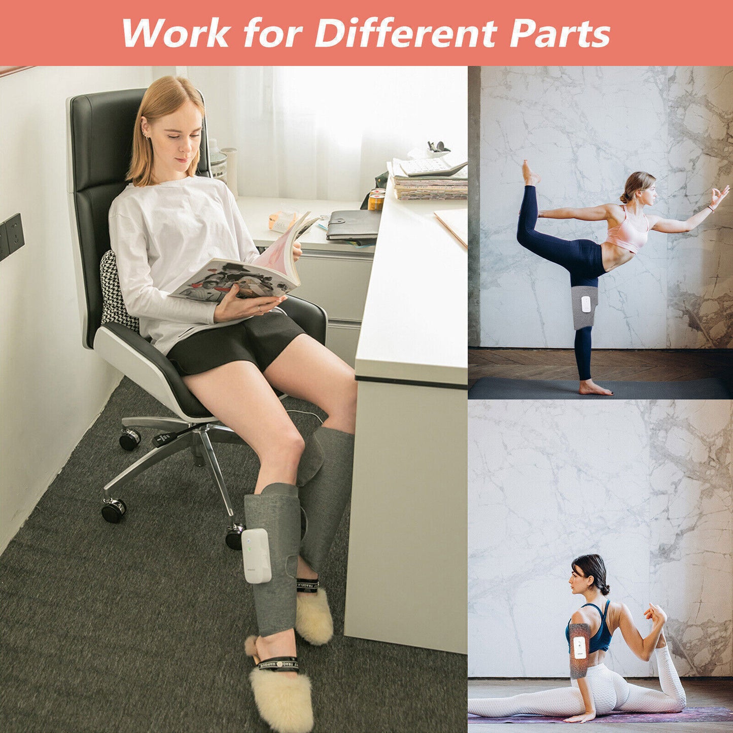 Hlpmedical heated leg massager with air compression for feet and calves, promoting muscle relaxation and improved circulation.