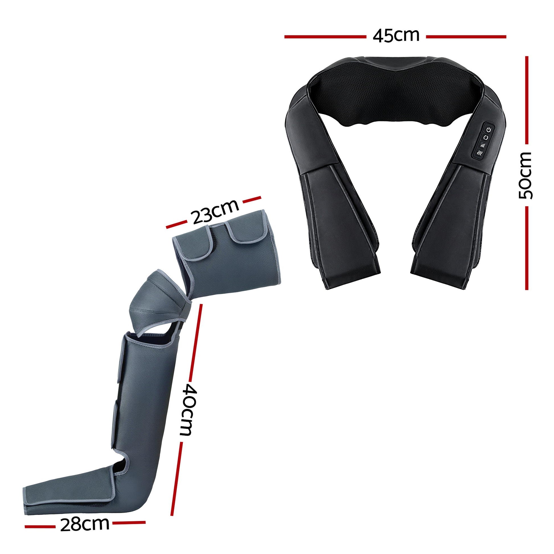 Hlpmedical Livemor electric leg and foot massager with air wrap, shiatsu neck massager, and heating for relaxation and pain relief.