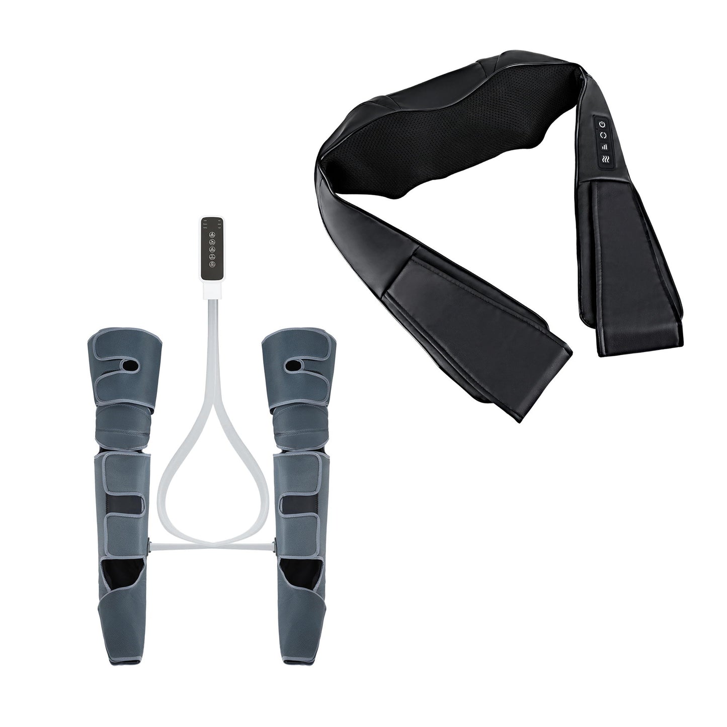 Hlpmedical Livemor electric leg and foot massager with air wrap, shiatsu neck massage, and heating for relaxation.