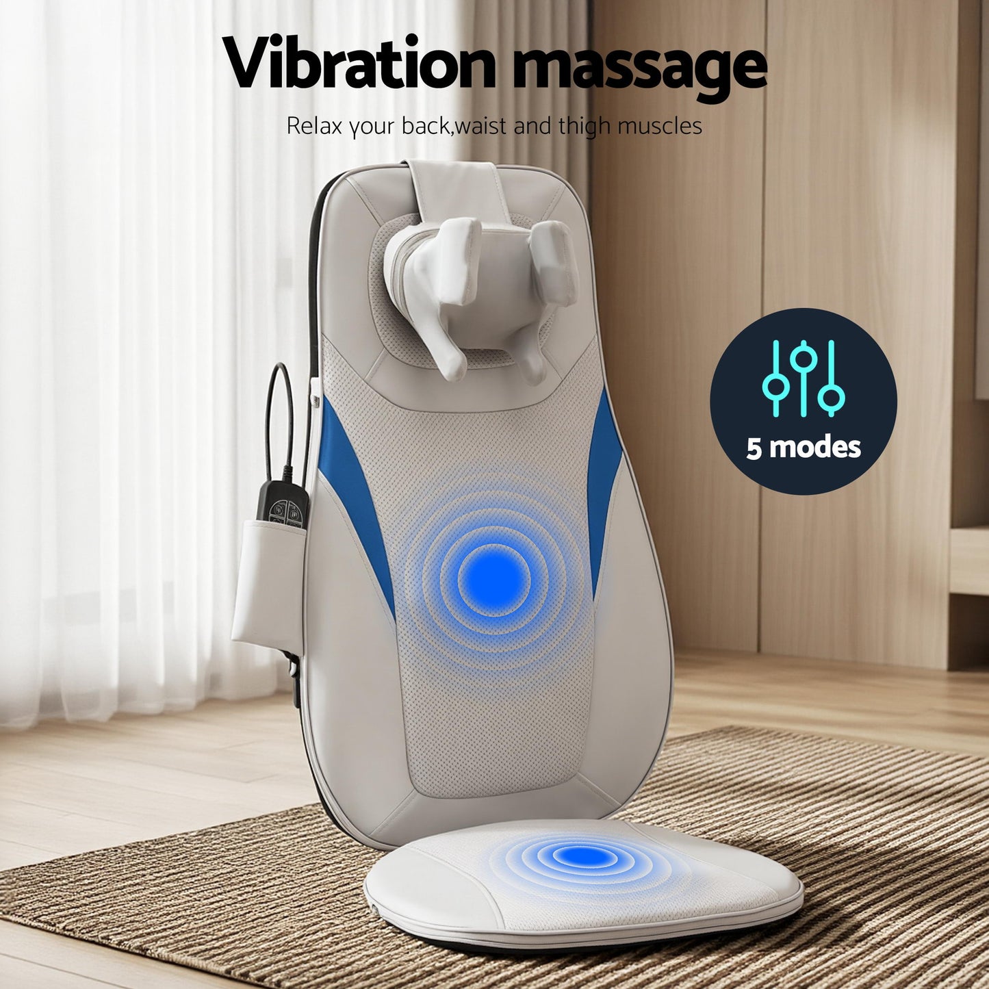 Hlpmedical Livemor full back massage cushion with 3D kneading and heating for relaxation and pain relief.